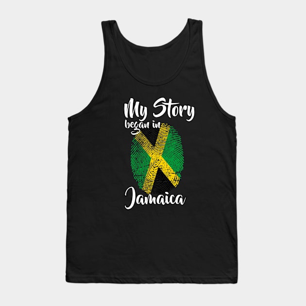 Jamaica Flag Fingerprint My Story DNA Jamaican Tank Top by Your Culture & Merch